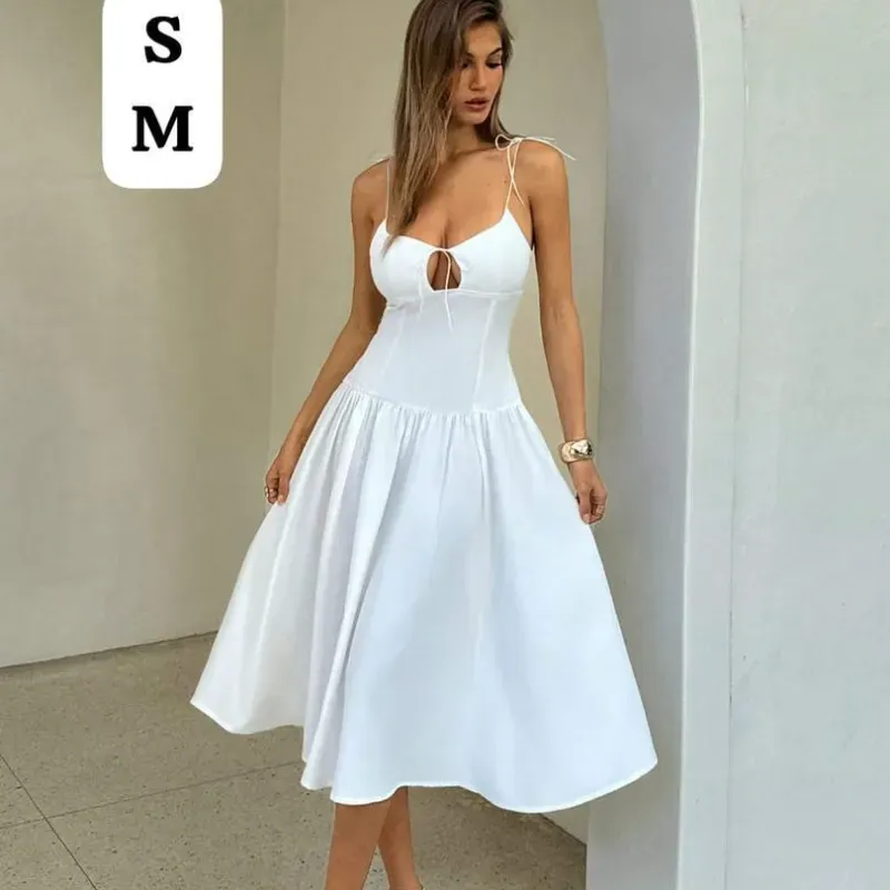 🤍 Vestido White Glow – Elegancia fresca con corte romántico y detalles que enamoran
