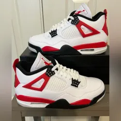 Jordan Retro 4 Blancas Rojas Y Negras