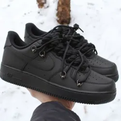 Nike Air Force One Negras Doble Cordón 