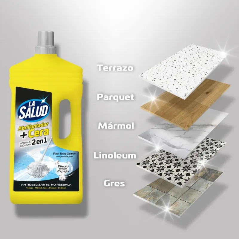 Limpiador abrillantador + cera La Salud