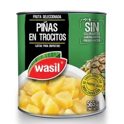 Piñas en cubitos enlatada 565g