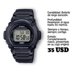 RELOJ CASIO ORIGINAL NUEVO EN CAJA MODELO W-219H-1AVCF