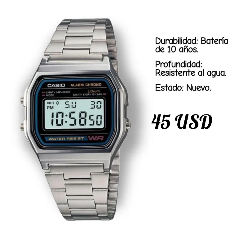 RELOJ CASIO ORIGINAL NUEVO MODELO A158WA-1DF