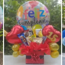 Caja cuadrada de feliz cumpleaños 