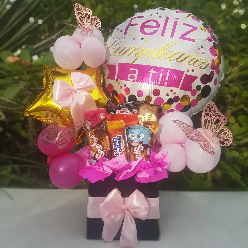 Caja cuadrada de feliz cumpleaños 