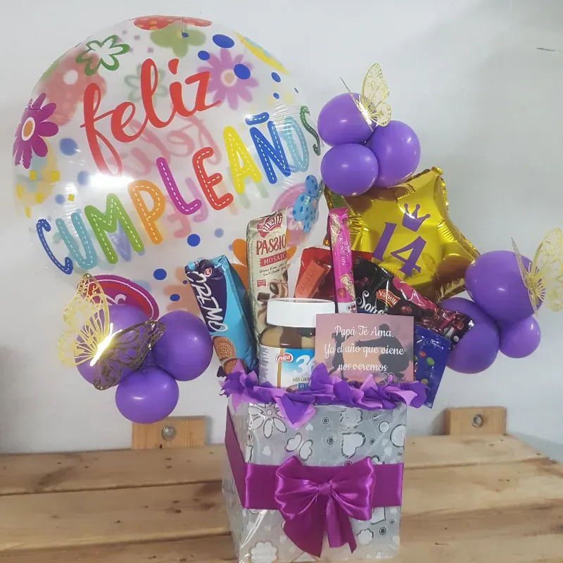 Caja cuadrada de feliz cumpleaños 