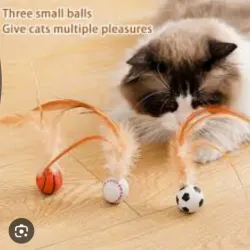PELOTA CON PLUMA PARA GATO 