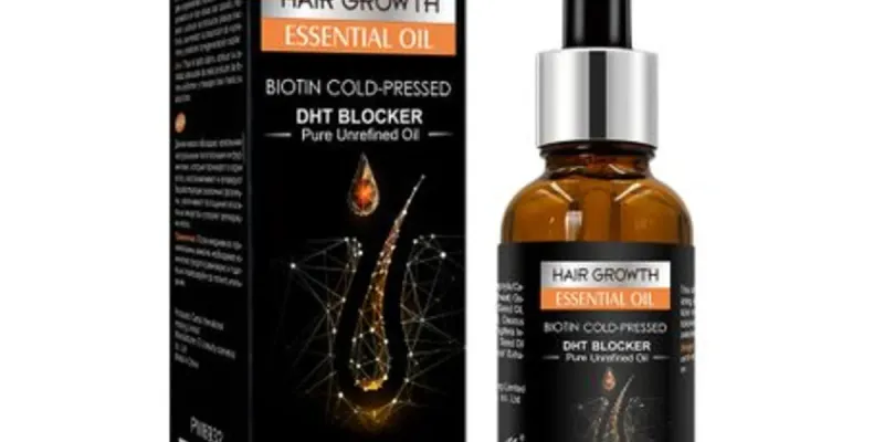 ✨ Aceite esencial para el crecimiento del cabello con biotina prensada en frío y bloqueador de DHT