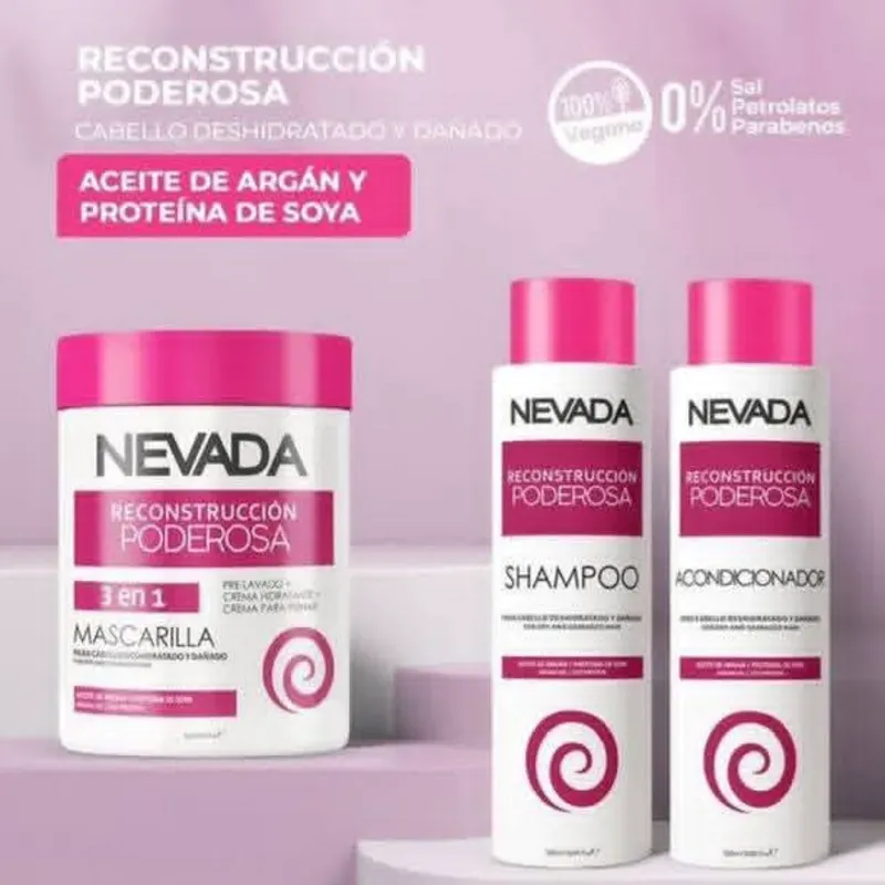 ✨Juego de shampoo, acondicionador y mascarilla Nevada