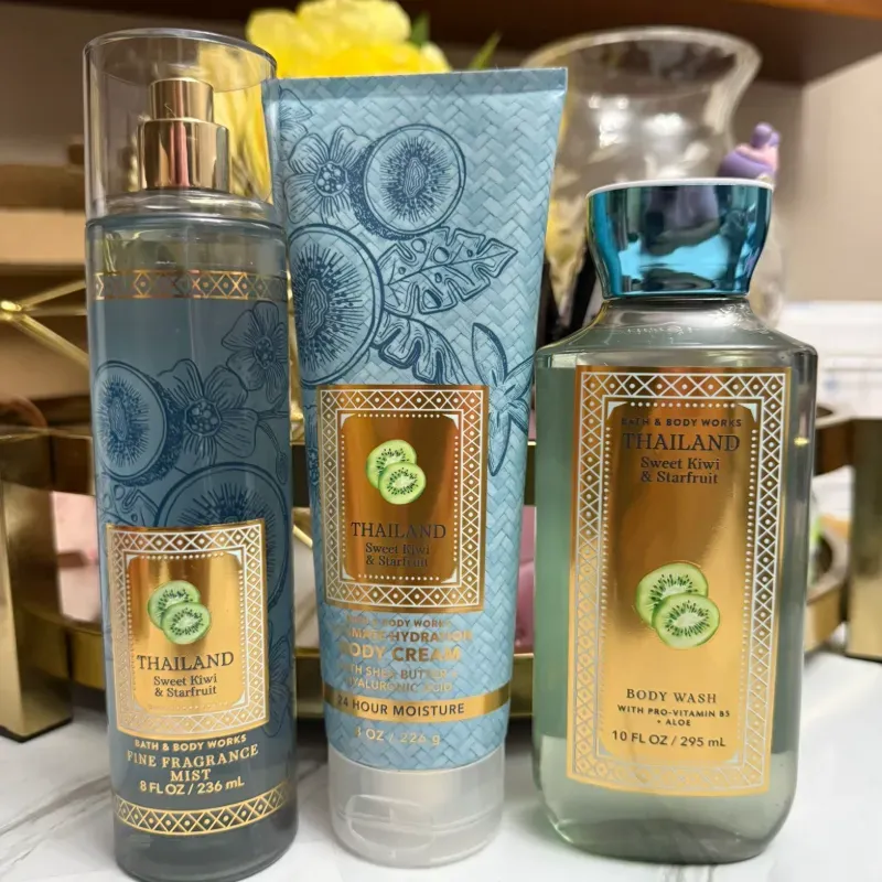 ✨Set de Colonia, Gel de baño y crema 🧴 Thailand de Kiwi 🥝