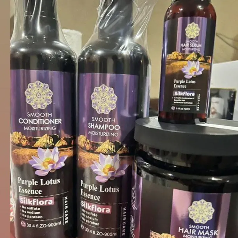 ✨Set de shampoo, acondicionador mascarilla y sérum  Purple Lotus Essences 