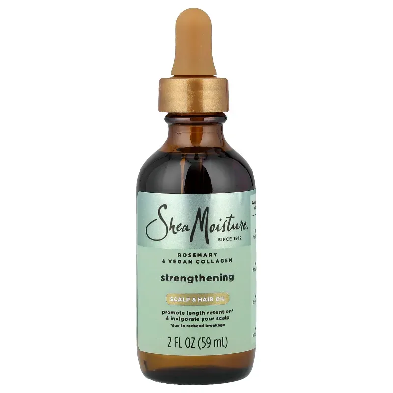 ✨SheaMoisture Aceite fortalecedor del cuero, con Romero y Colágeno 