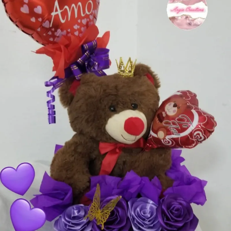Cajita con peluche grande