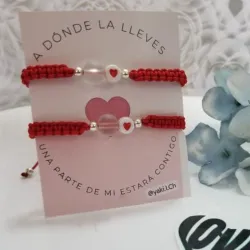 Pulseras tejidas rojas