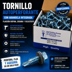 Tornillo autorroscante con arandela selladora