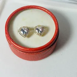 Arete Dorado Con Piedra Blancas 