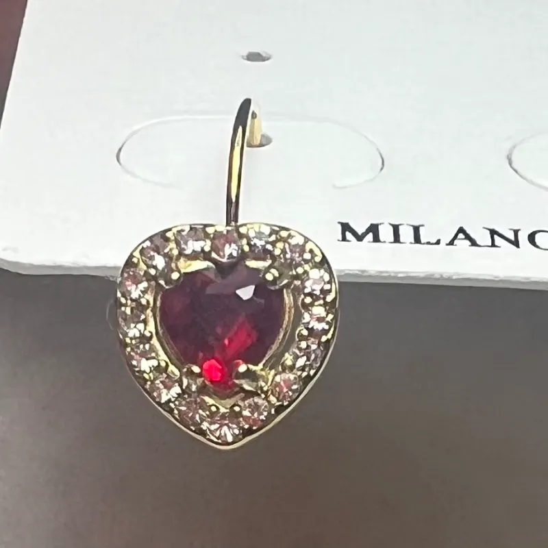 Arete en acero con piedra roja cdg 1634