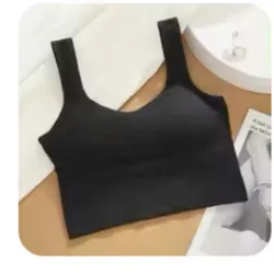 Blusa corta negra  para ejercicio