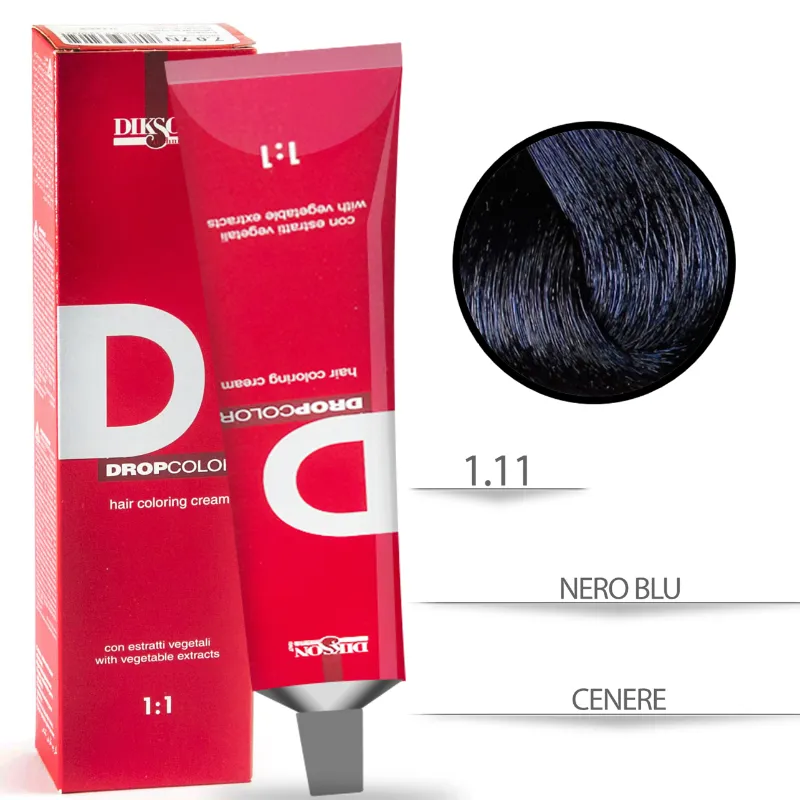 Dikson Drop color 1.11. Negro Azul  100 ml 15 pz 