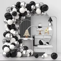 Globo  Art- -18577801  Set De Globo 120pz  Negro Y Plata  1 pz 