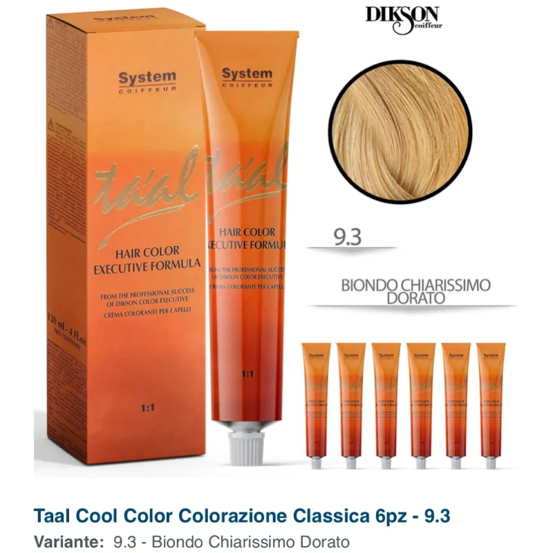 Taal cool 9.3 RUBIO MUY CLARO  DORADO 120 ml 6 pz 