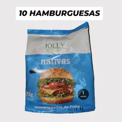 10 HAMBURGUESA DE POLLO JOLLY( 75 gr)🍔🍔🍔