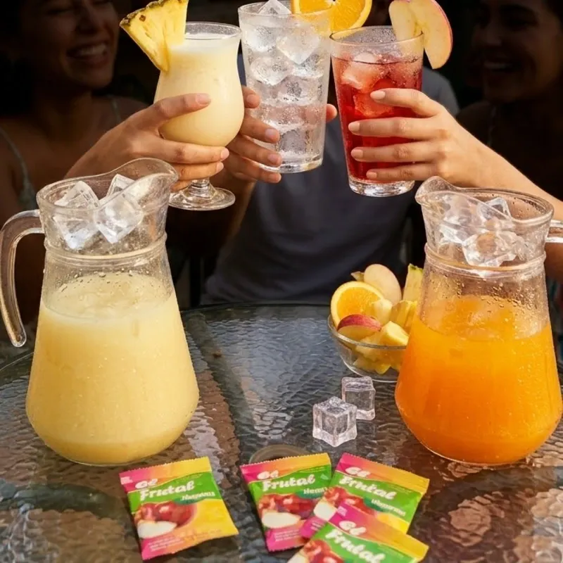 12 PAQUETES DE REFRESCO EN POLVO EL FRUTAL( rinde 6 litros ×12) 🍍🍎🍊