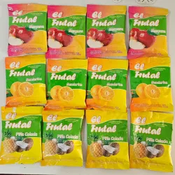 12 PAQUETES DE REFRESCO EN POLVO EL FRUTAL( rinde 6 litros ×12) 🍍🍎🍊
