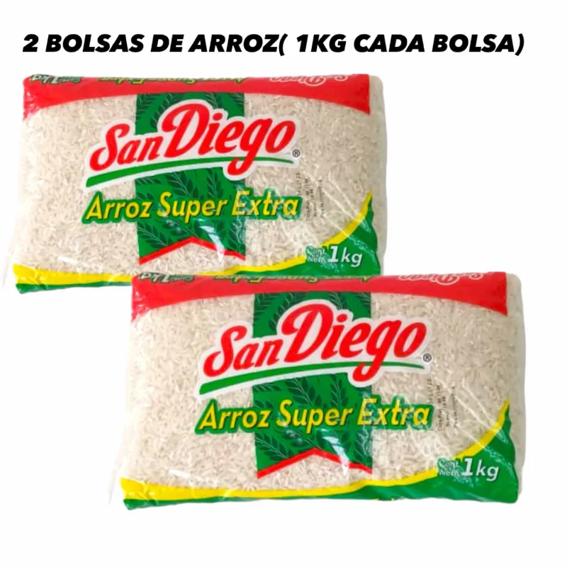 2 BOLSAS DE ARROZ SAN DIEGO(1KG CADA BOLSA)