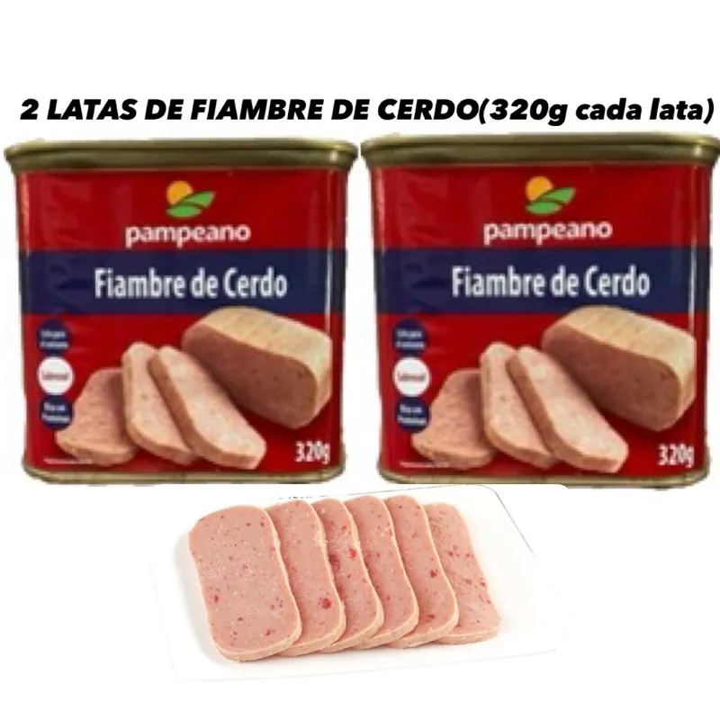 2 LATAS DE FIAMBRE DE CERDO(320g cada lata)