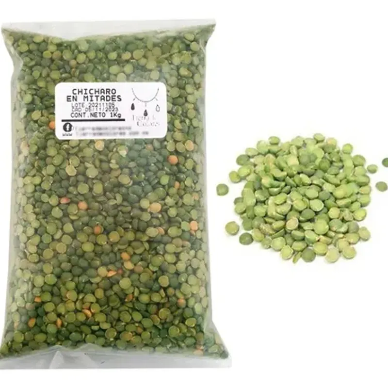 2 PAQUETES DE CHICHAROS VERDES PARTIDOS