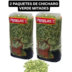 2 PAQUETES DE CHICHAROS VERDES PARTIDOS