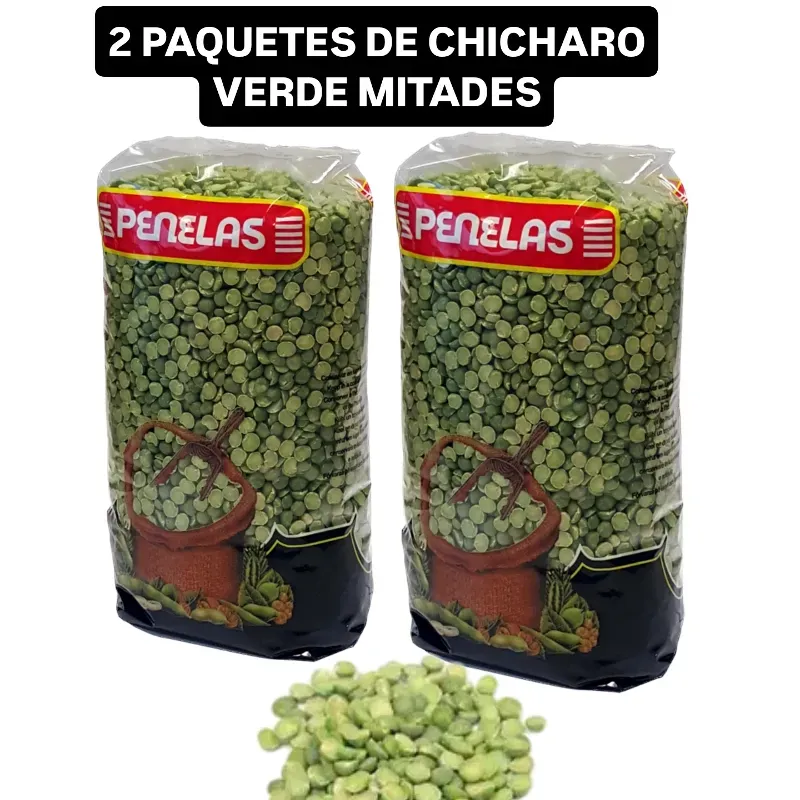 2 PAQUETES DE CHICHAROS VERDES PARTIDOS