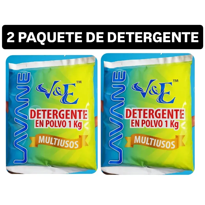 2 PAQUETES DE DETERGENTE EN POLVO(1KG+1KG)⛺️ 