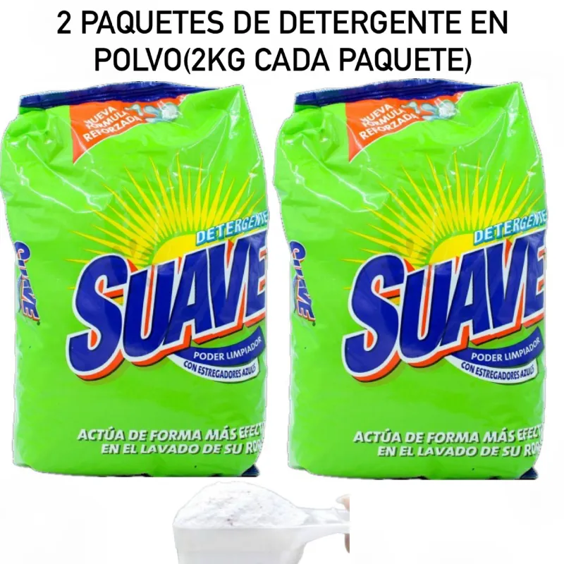 2 PAQUETES. DE DETERGENTE EN POLVO SUAVE ( 2 KG cada paquete )