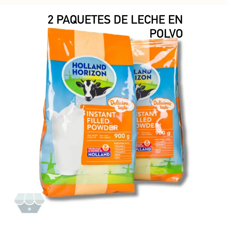 2 PAQUETES DE LECHE EN POLVO  HOLLAND HORIZON (900g)