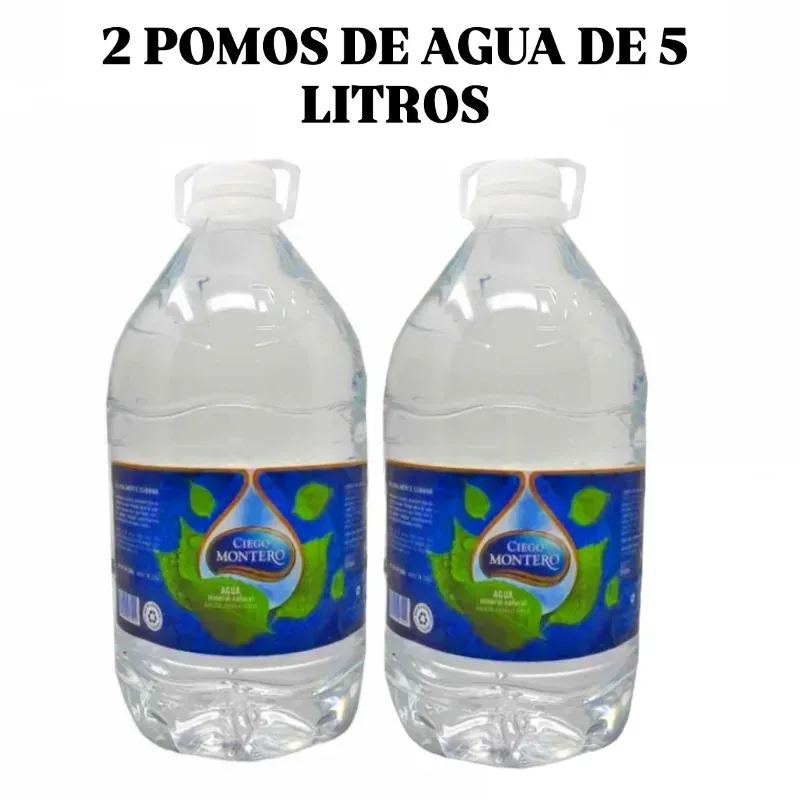 2 POMOS DE AGUA DE 5 LITROS(1+1)