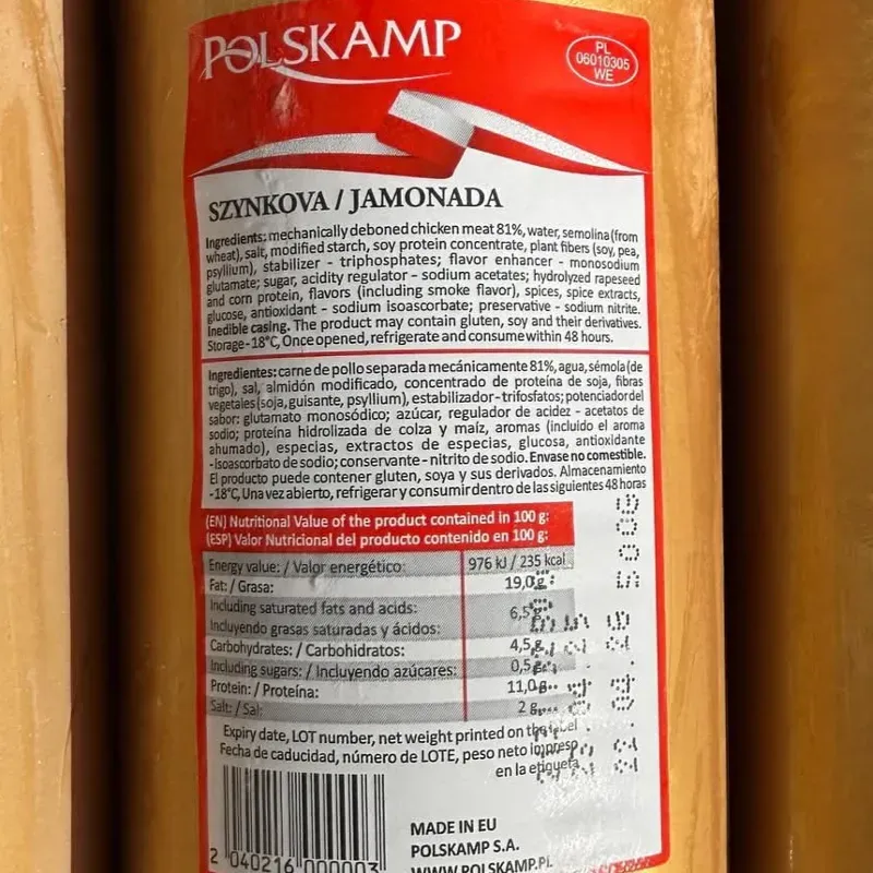 2 TUBOS DE JAMONADA( 500gr+ 500gr)🥪🥪