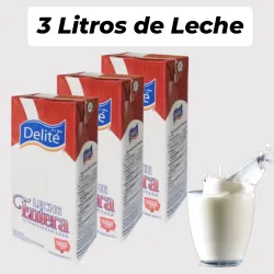 3 CAJAS DE LECHE ENTERA LIQUIDA (1+1+1 LITROS) 🥛🥛🥛