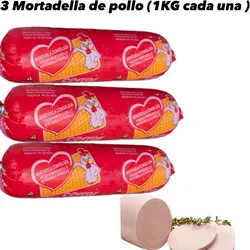 3 MORTADELLAS DE POLLO (1KG CADA UNA )
