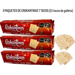 3 PAQUETES DE CROKANTINAS 7 Tacos (21 tacos en total)