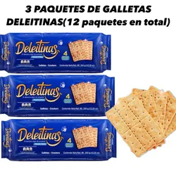 3 PAQUETES DE GALLETAS DELEITINAS(12 paquetes en total)
