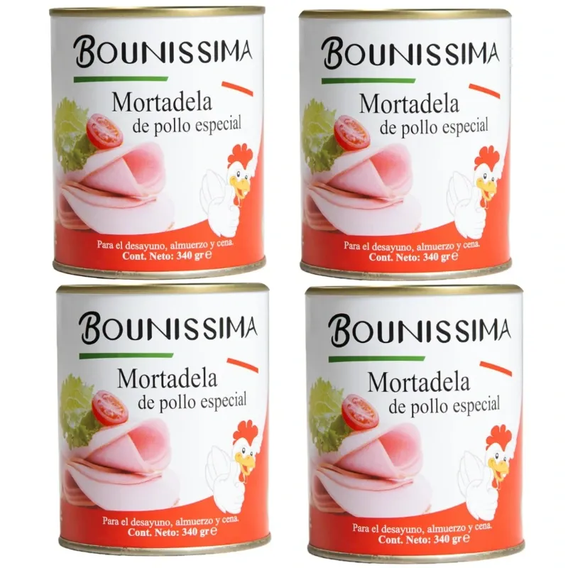 4 MORTADELLA DE POLLO BOUNISSIMA( 4脳340 gramos) 馃悢