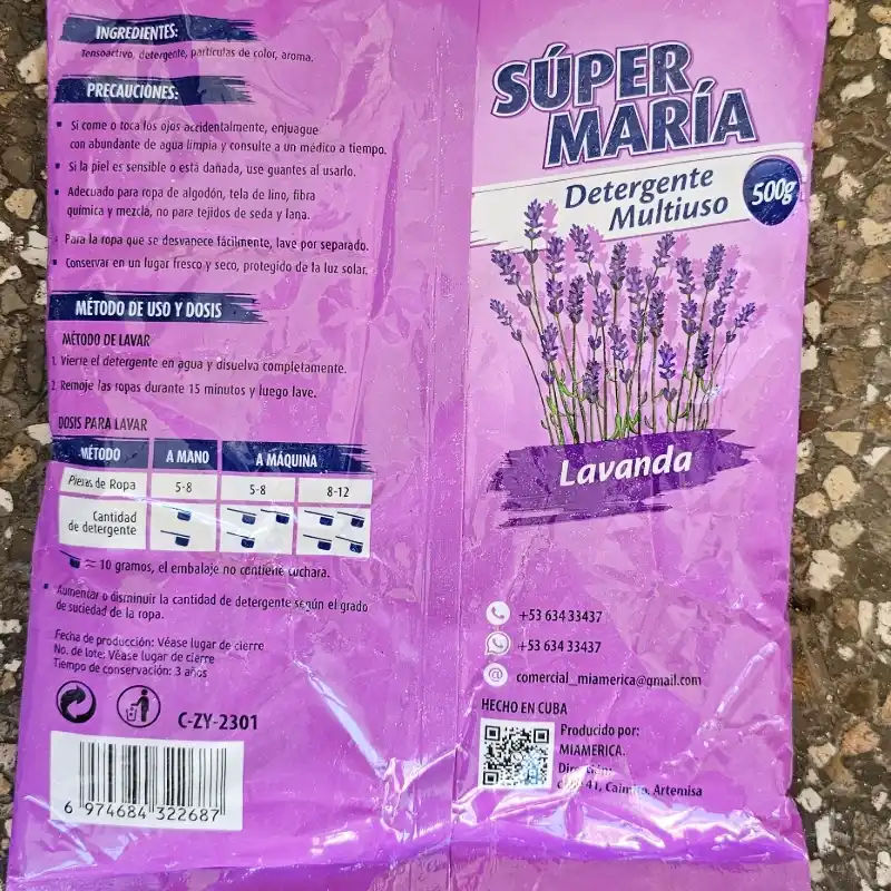 4 PAQUETE DE DETERGENTE LAVANDA( 4×500gr)