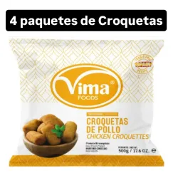 4 PAQUETES DE CROQUETAS VIMA DE POLLO
