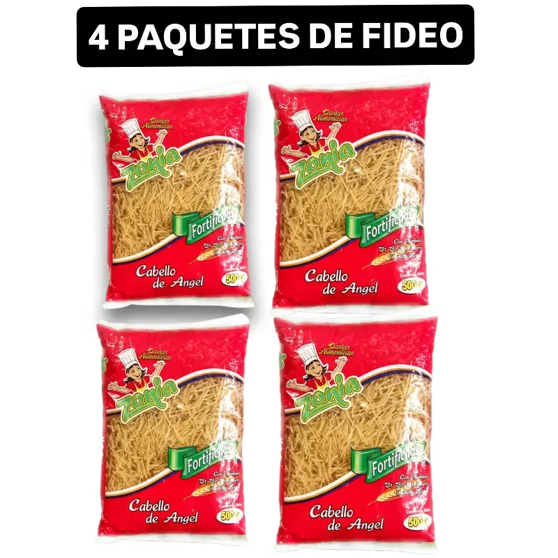4 PAQUETES DE FIDEO ZONIA