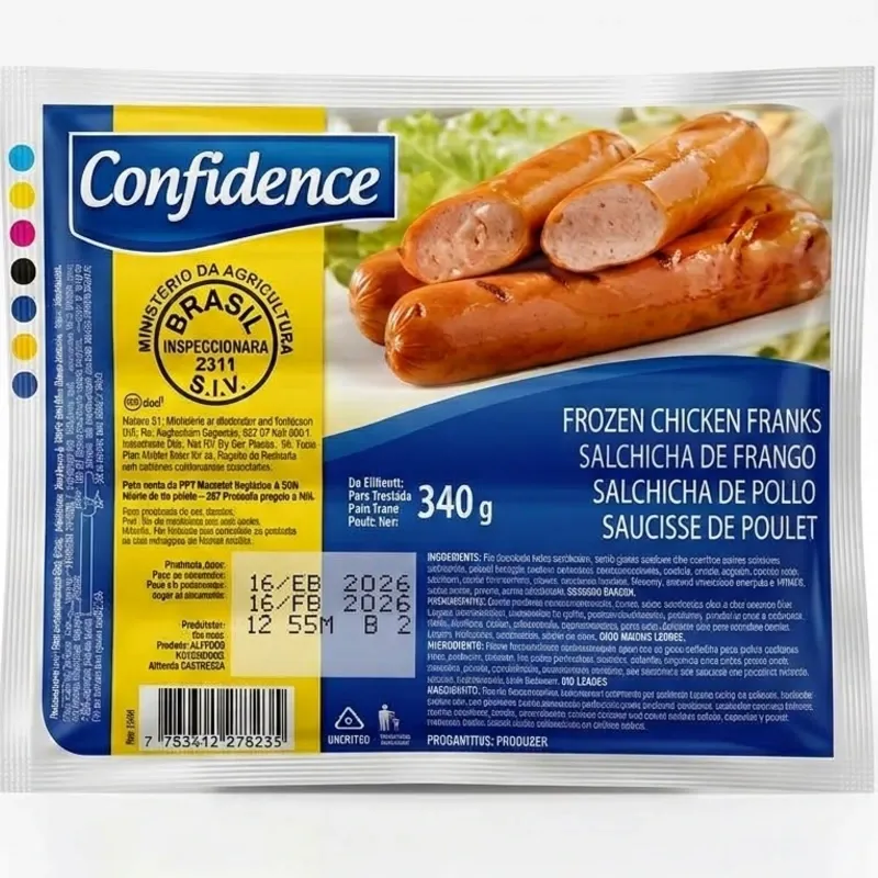 4 PAQUETES DE SALCHICHAS DE POLLO( 340gr×4)