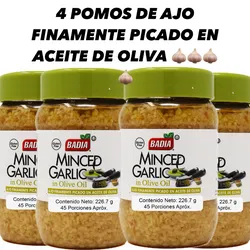 4 POMOS DE AJO FINAMENTE PICADO EN ACEITE DE OLIVA (226.7g)