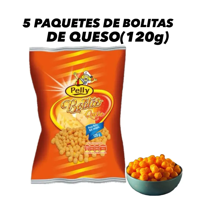 5 PAQUETES DE PELLY BOLITAS DE QUESO(120g cada paquete)