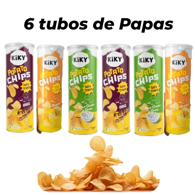 6 TUBOS DE POTATO CHIPS KIKY 🤤